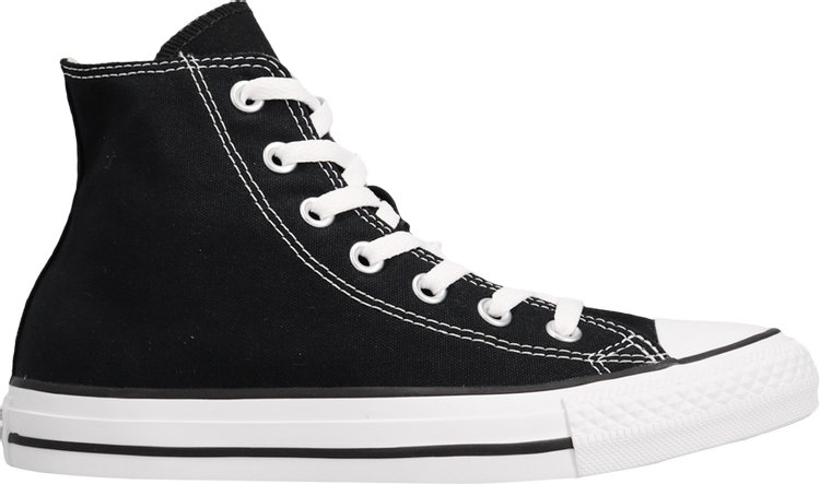 נעלי סניקרס Chuck Taylor All Star Hi 'Black' של המותג קונברס אולסטאר בצבע שָׁחוֹר עשויות 