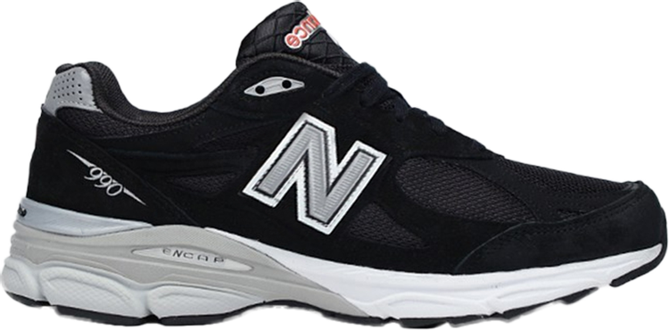 נעלי סניקרס 990v3 Made In USA 'Black White' של המותג ניו באלאנס בצבע שָׁחוֹר עשויות עור (זמש)