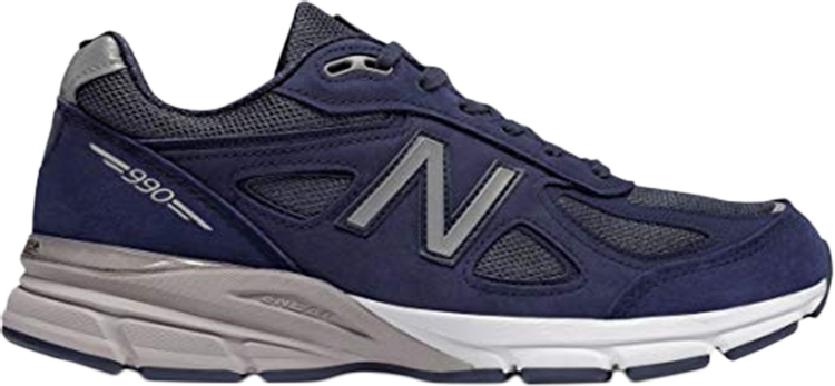 נעלי סניקרס 990v4 Made In USA 'Navy Silver' של המותג ניו באלאנס בצבע כְּחוֹל עשויות 