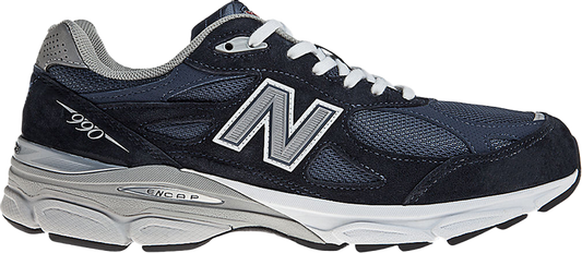 נעלי סניקרס 990v3 Made in USA 'Navy White' של המותג ניו באלאנס בצבע כְּחוֹל עשויות עור (זמש)