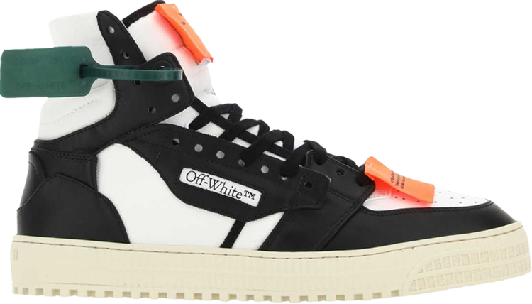 נעלי סניקרס Off-White Off-Court 3.0 High 'Black White' 2023 של המותג אוף וויט בצבע שָׁחוֹר עשויות עוֹר