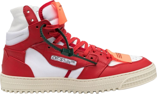 נעלי סניקרס Off-White Off-Court 3.0 High 'Red White' של המותג אוף וויט בצבע אָדוֹם עשויות עוֹר