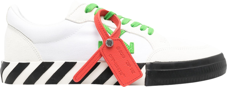 נעלי סניקרס Off-White Vulc Sneaker 'White Lime Green' של המותג אוף וויט בצבע לבן עשויות בַּד