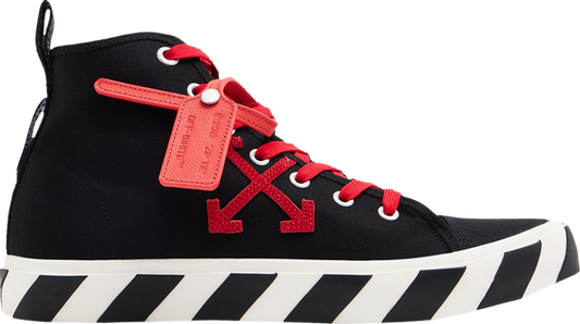 נעלי סניקרס Off-White Vulcanized Mid 'Black Red' של המותג אוף וויט בצבע שָׁחוֹר עשויות בַּד