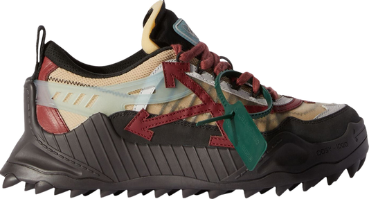 נעלי סניקרס Off-White ODSY-1000 'Black Burgundy' של המותג אוף וויט בצבע שָׁחוֹר עשויות רֶשֶׁת