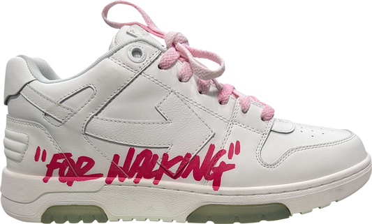 נעלי סניקרס Off-White Out of Office 'For Walking - White Fuchsia' של המותג אוף וויט בצבע לבן עשויות עוֹר