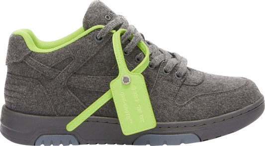 נעלי סניקרס Off-White Out of Office 'Dark Grey Fluorescent Green' של המותג אוף וויט בצבע אפור עשויות צֶמֶר