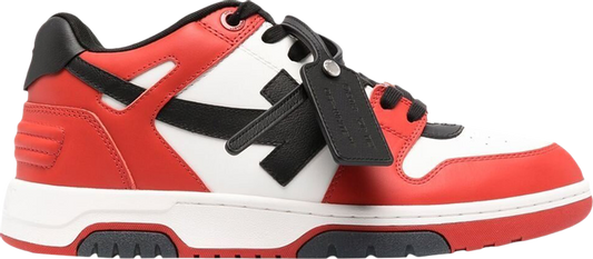 נעלי סניקרס Off-White Out of Office Low 'Red White Black' של המותג אוף וויט בצבע אָדוֹם עשויות עוֹר