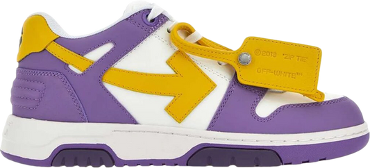 נעלי סניקרס Off-White Out of Office Low 'Purple Yellow' של המותג אוף וויט בצבע סָגוֹל עשויות עוֹר