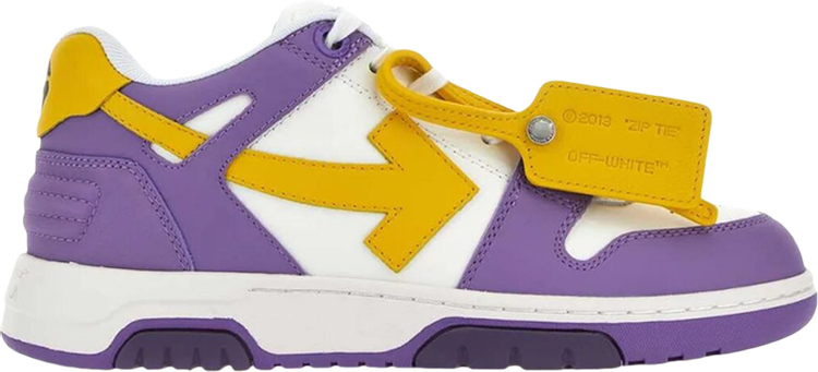 נעלי סניקרס Off-White Out of Office Low 'Purple Yellow' של המותג אוף וויט בצבע סָגוֹל עשויות עוֹר