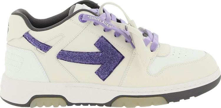 נעלי סניקרס Off-White Out of Office 'College - Beige Purple' של המותג אוף וויט בצבע קרם עשויות עוֹר