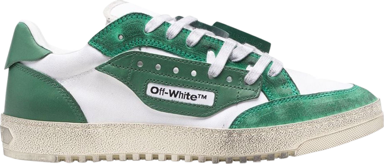 נעלי סניקרס Off-White 5.0 Low 'Distressed White Dark Green' של המותג אוף וויט בצבע ירוק עשויות בַּד