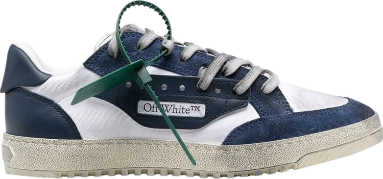 נעלי סניקרס Off-White 5.0 Low 'Navy Blue White' של המותג אוף וויט בצבע לבן עשויות עור (זמש)