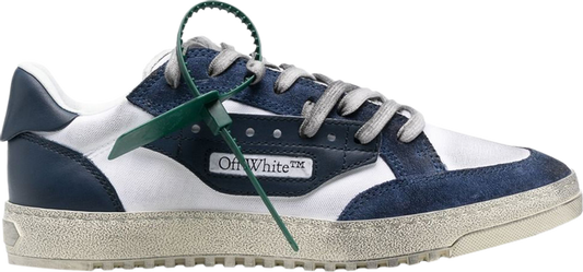נעלי סניקרס Off-White 5.0 Low 'Navy Blue White' של המותג אוף וויט בצבע לבן עשויות עור (זמש)
