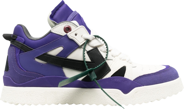 נעלי סניקרס Off-White New Mid Sponge 'Purple Black' של המותג אוף וויט בצבע סָגוֹל עשויות עוֹר