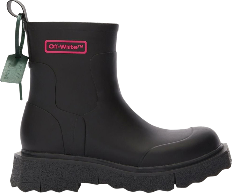 נעלי סניקרס Off-White Rain Boot 'Black Fuchsia' של המותג אוף וויט בצבע שָׁחוֹר עשויות גוּמִי