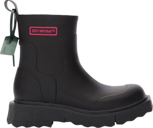 נעלי סניקרס Off-White Rain Boot 'Black Fuchsia' של המותג אוף וויט בצבע שָׁחוֹר עשויות גוּמִי