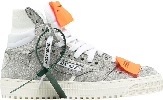 נעלי סניקרס Off-White Wmns Off-Court 3.0 High 'Silver Glitter' של המותג אוף וויט בצבע כסף עשויות עוֹר