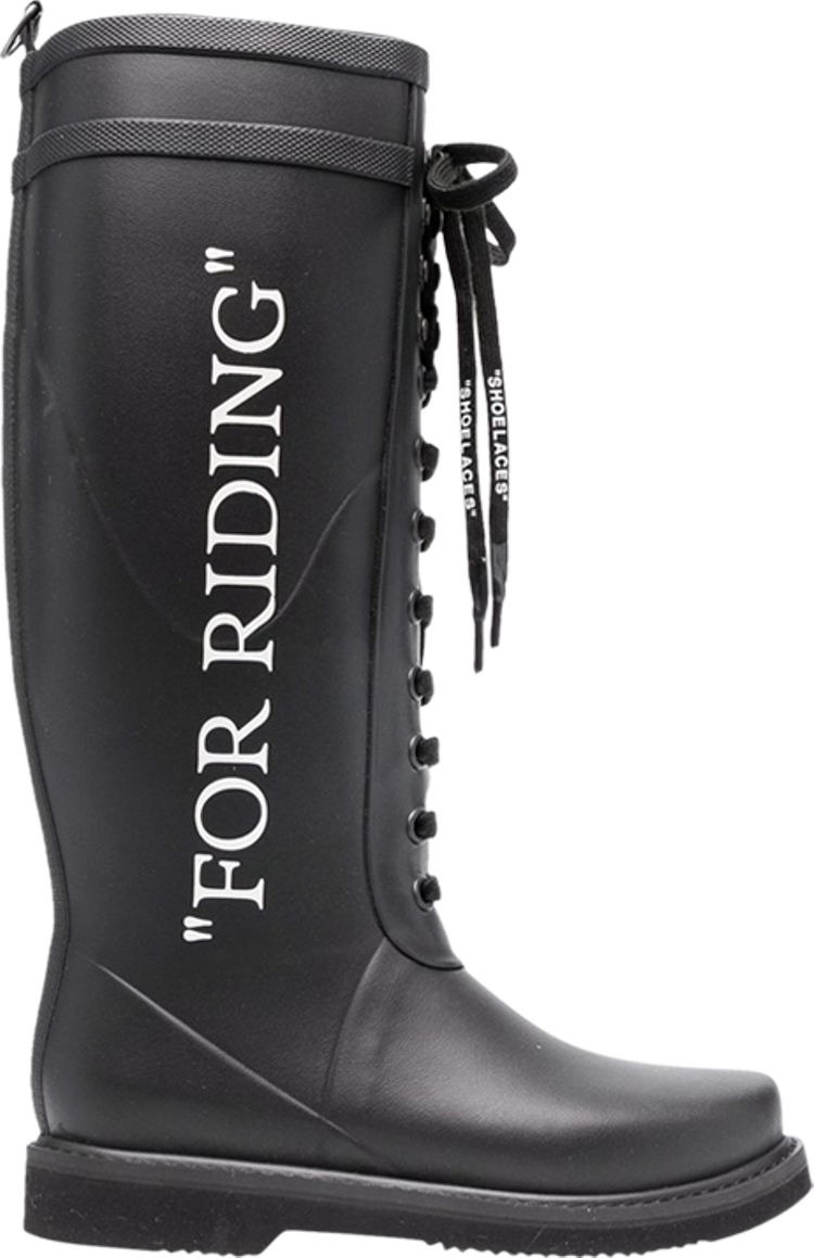 נעלי סניקרס Off-White Wmns Rubber Boot 'For Riding - Black' של המותג אוף וויט בצבע שָׁחוֹר עשויות גוּמִי