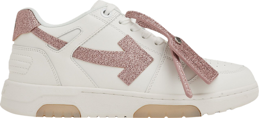 נעלי סניקרס Off-White Wmns Out of Office 'White Pink Glitter' של המותג אוף וויט בצבע לבן עשויות עוֹר