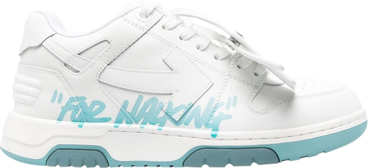 נעלי סניקרס Off-White Wmns Out of Office 'For Walking - White Celadon' של המותג אוף וויט בצבע לבן עשויות עוֹר