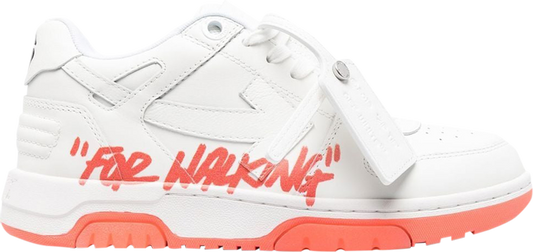 נעלי סניקרס Off-White Wmns Out of Office 'For Walking - White Orange' של המותג אוף וויט בצבע לבן עשויות עוֹר