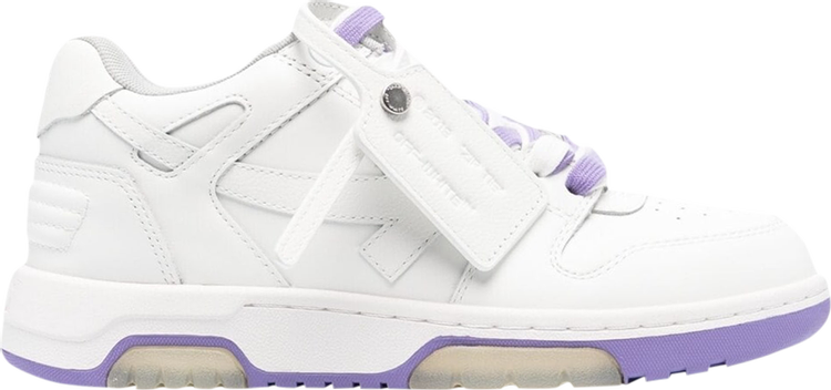 נעלי סניקרס Off-White Wmns Out Of Office 'White Lilac Purple' של המותג אוף וויט בצבע לבן עשויות עוֹר