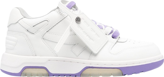 נעלי סניקרס Off-White Wmns Out Of Office 'White Lilac Purple' של המותג אוף וויט בצבע לבן עשויות עוֹר