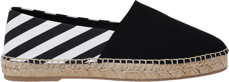 נעלי סניקרס Off-White Wmns Stripes Flat Espadrilles 'Black' של המותג אוף וויט בצבע שָׁחוֹר עשויות בַּד