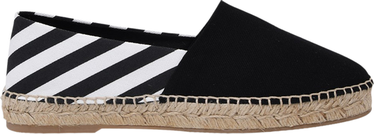 נעלי סניקרס Off-White Wmns Stripes Flat Espadrilles 'Black' של המותג אוף וויט בצבע שָׁחוֹר עשויות בַּד