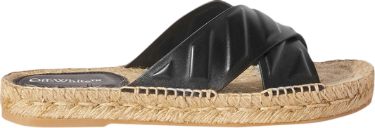 נעלי סניקרס Off-White Wmns Diag Lea Crisscross Espadrilles 'Black' של המותג אוף וויט בצבע שָׁחוֹר עשויות עוֹר