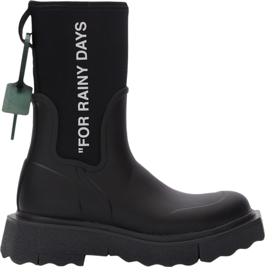 נעלי סניקרס Off-White Wmns Sponge Rubber Rain Boot 'For Rainy Days - Black' של המותג אוף וויט בצבע שָׁחוֹר עשויות גוּמִי