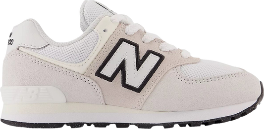 נעלי סניקרס 574 Little Kid Wide 'Nimbus Cloud Black' של המותג ניו באלאנס בצבע קרם עשויות עור (זמש)