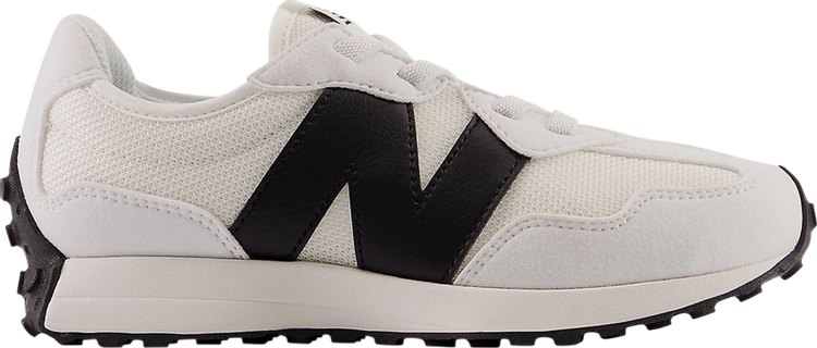 נעלי סניקרס 327 Bungee Lace Little Kid Wide 'White Black' של המותג ניו באלאנס בצבע לבן עשויות עור (זמש)