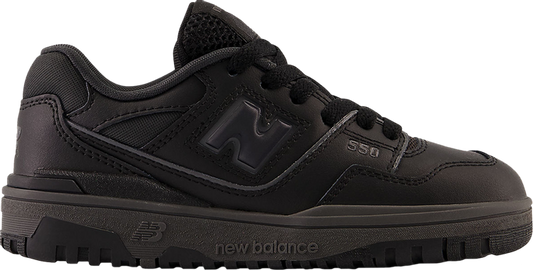 נעלי סניקרס 550 Little Kid 'Triple Black' של המותג ניו באלאנס בצבע שָׁחוֹר עשויות עוֹר