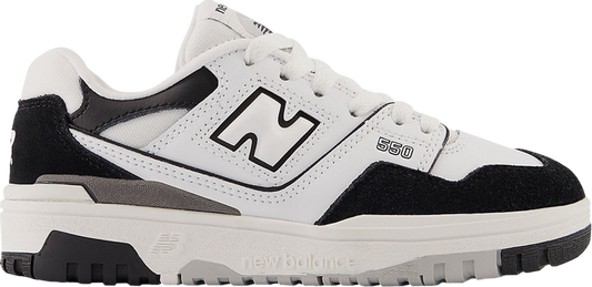 נעלי סניקרס 550 Little Kid 'White Black' של המותג ניו באלאנס בצבע לבן עשויות עוֹר
