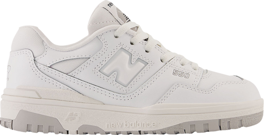 נעלי סניקרס 550 Little Kid 'White' של המותג ניו באלאנס בצבע לבן עשויות עוֹר