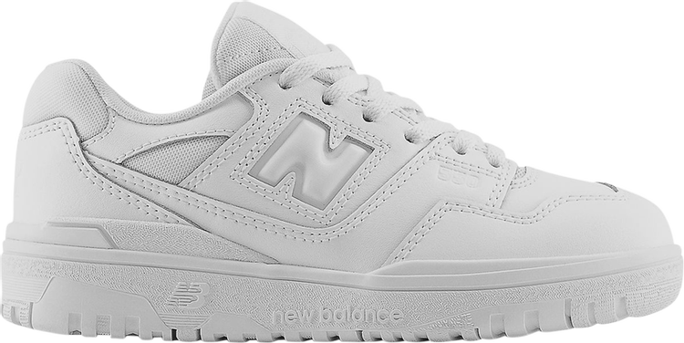 נעלי סניקרס 550 Little Kid 'Triple White' של המותג ניו באלאנס בצבע לבן עשויות עוֹר