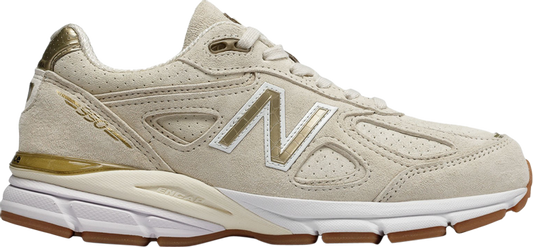 נעלי סניקרס Wmns 990v4 Made in USA 'Angora' של המותג ניו באלאנס בצבע קרם עשויות 