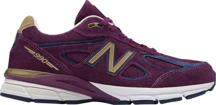 נעלי סניקרס Wmns 990v4 Made in USA 'Deep Claret' של המותג ניו באלאנס בצבע סָגוֹל עשויות 