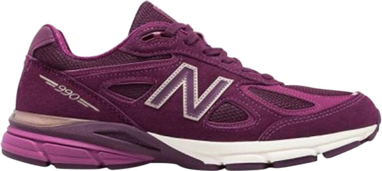 נעלי סניקרס Wmns 990v4 Made in USA 'Purple' של המותג ניו באלאנס בצבע סָגוֹל עשויות 