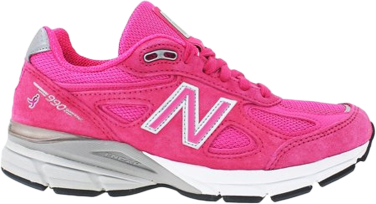 נעלי סניקרס Wmns 990v4 Made in USA 'Pink Ribbon' של המותג ניו באלאנס בצבע וָרוֹד עשויות 