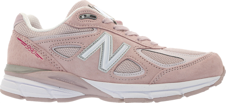 נעלי סניקרס Wmns 990v4 Made in USA 'Pink' של המותג ניו באלאנס בצבע וָרוֹד עשויות 