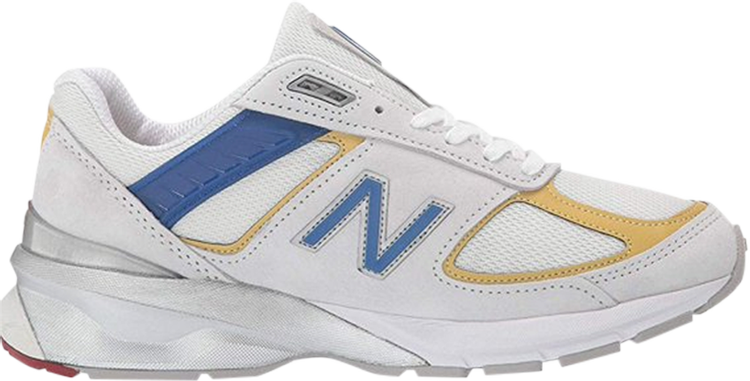 נעלי סניקרס Wmns 990v5 Made in USA 'Nimbus Cloud' של המותג ניו באלאנס בצבע לבן עשויות רֶשֶׁת