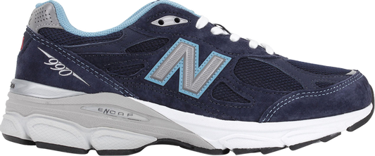 נעלי סניקרס Wmns 990v3 Made in USA 'Navy' של המותג ניו באלאנס בצבע כְּחוֹל עשויות עור (זמש)