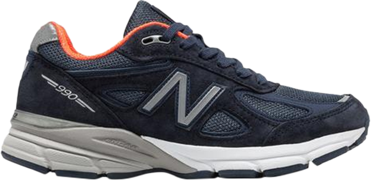 נעלי סניקרס Wmns 990v4 Made in USA 'Navy Orange' של המותג ניו באלאנס בצבע כְּחוֹל עשויות 