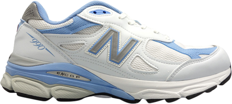 נעלי סניקרס Wmns 990v3 Made In USA 'White Baby Blue' של המותג ניו באלאנס בצבע לבן עשויות 