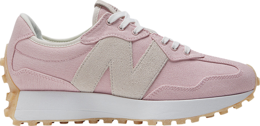 נעלי סניקרס Wmns 327 'Pink White' של המותג ניו באלאנס בצבע וָרוֹד עשויות בַּד